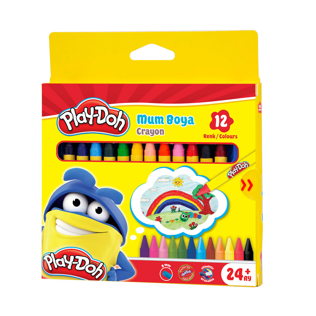 Play-Doh Silin. Crayon (Mum) Boya 12 Renk (Karton)