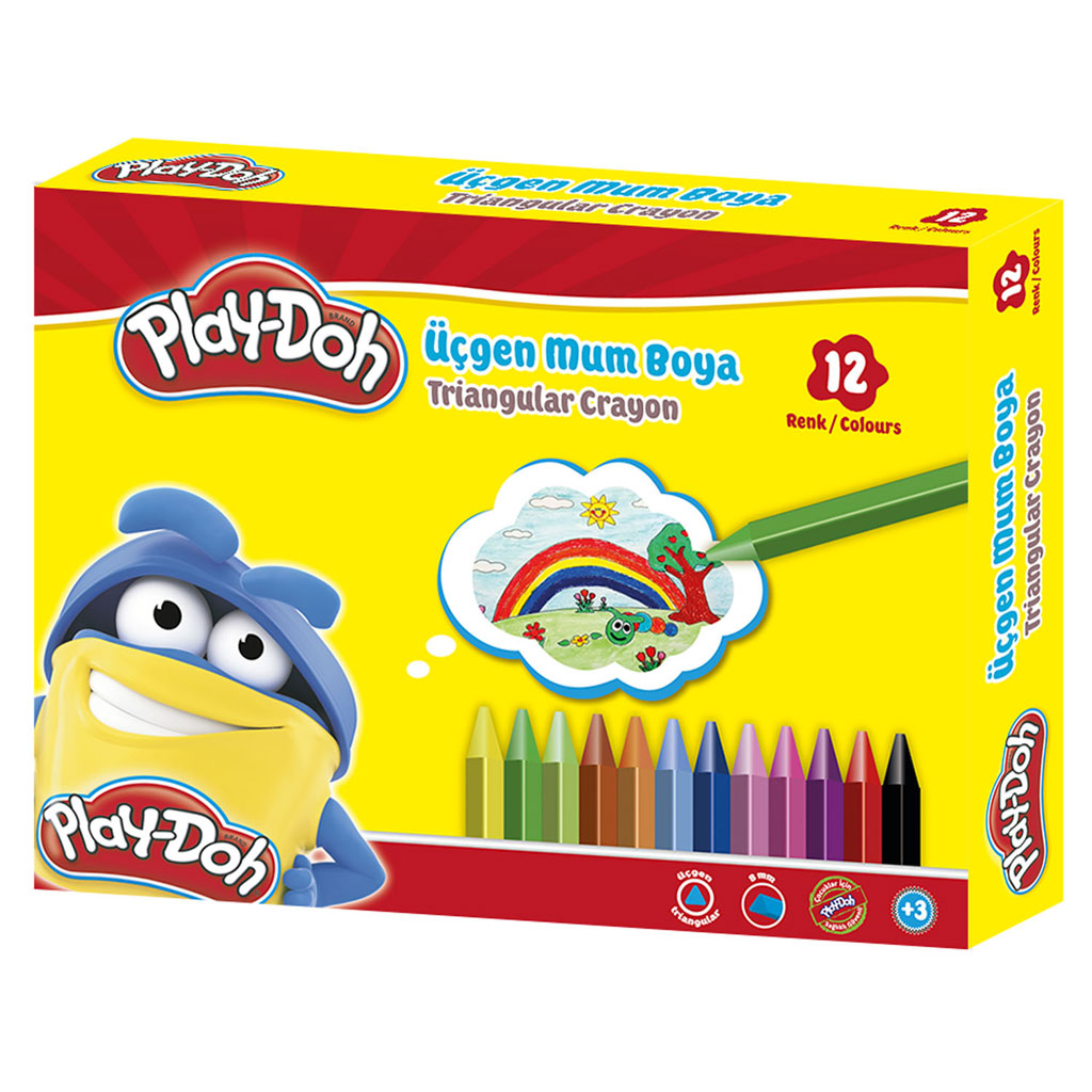 Play-Doh Üçgen Mum Boya 12 Renk