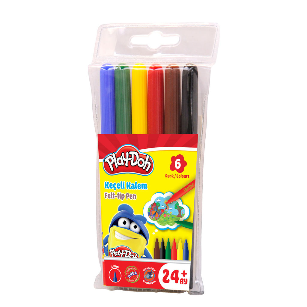 Play-Doh Keçeli Kalem 2 mm 6 Renk (PVC)