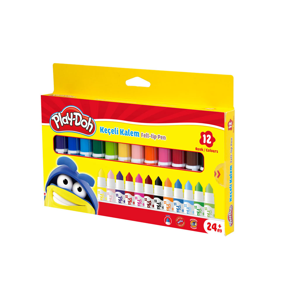 Play-Doh Keçeli Kalem 8 mm 12 Renk (Karton)