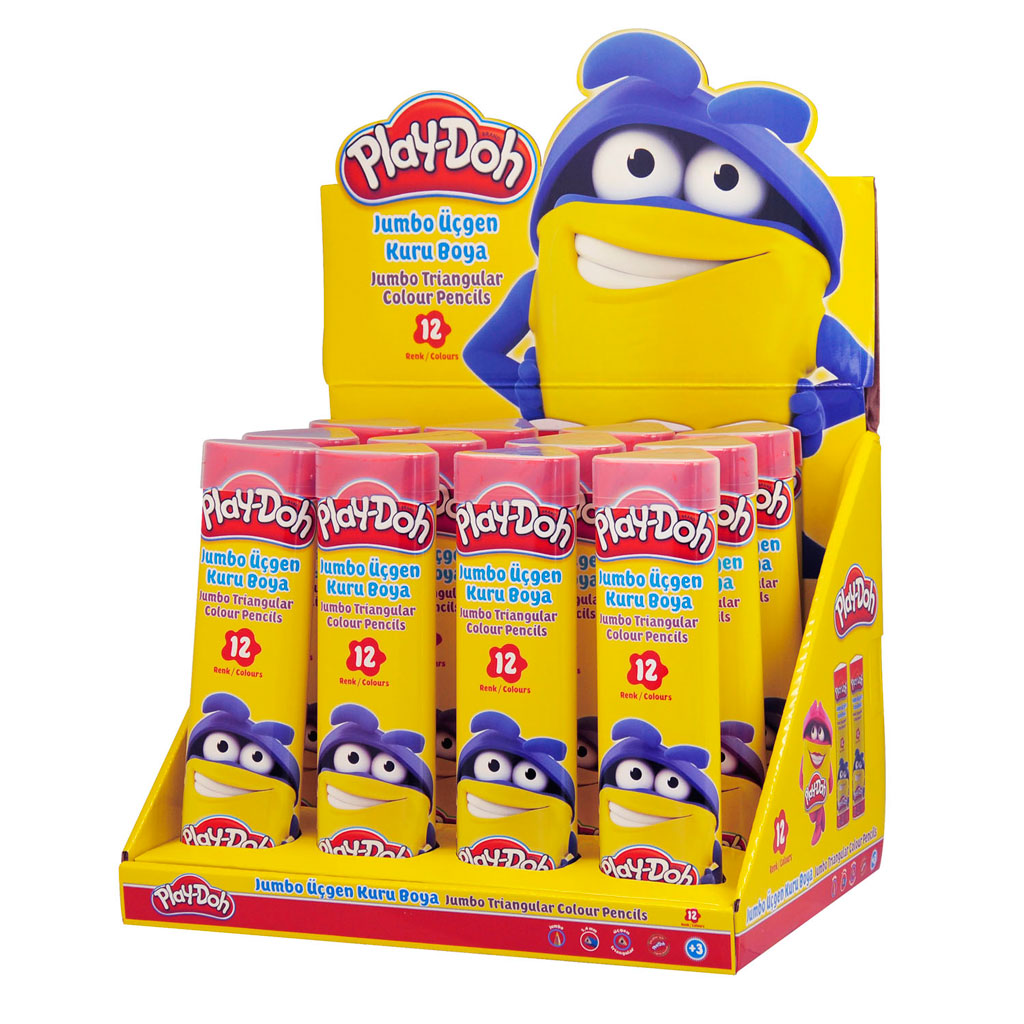 Play-Doh Kuruboya Tüp Jumbo Üçgen 12 Renk