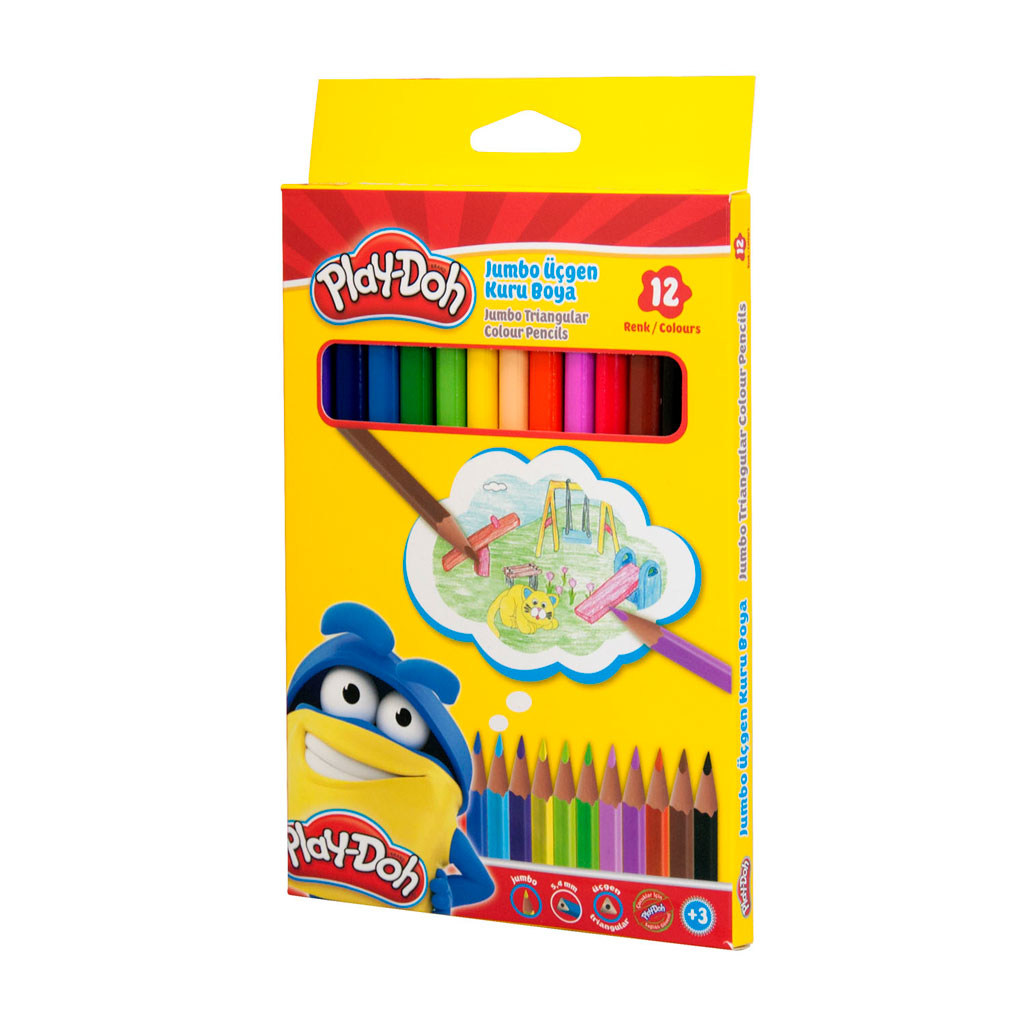 Play-Doh Kuruboya Jumbo Üçgen 12 Renk