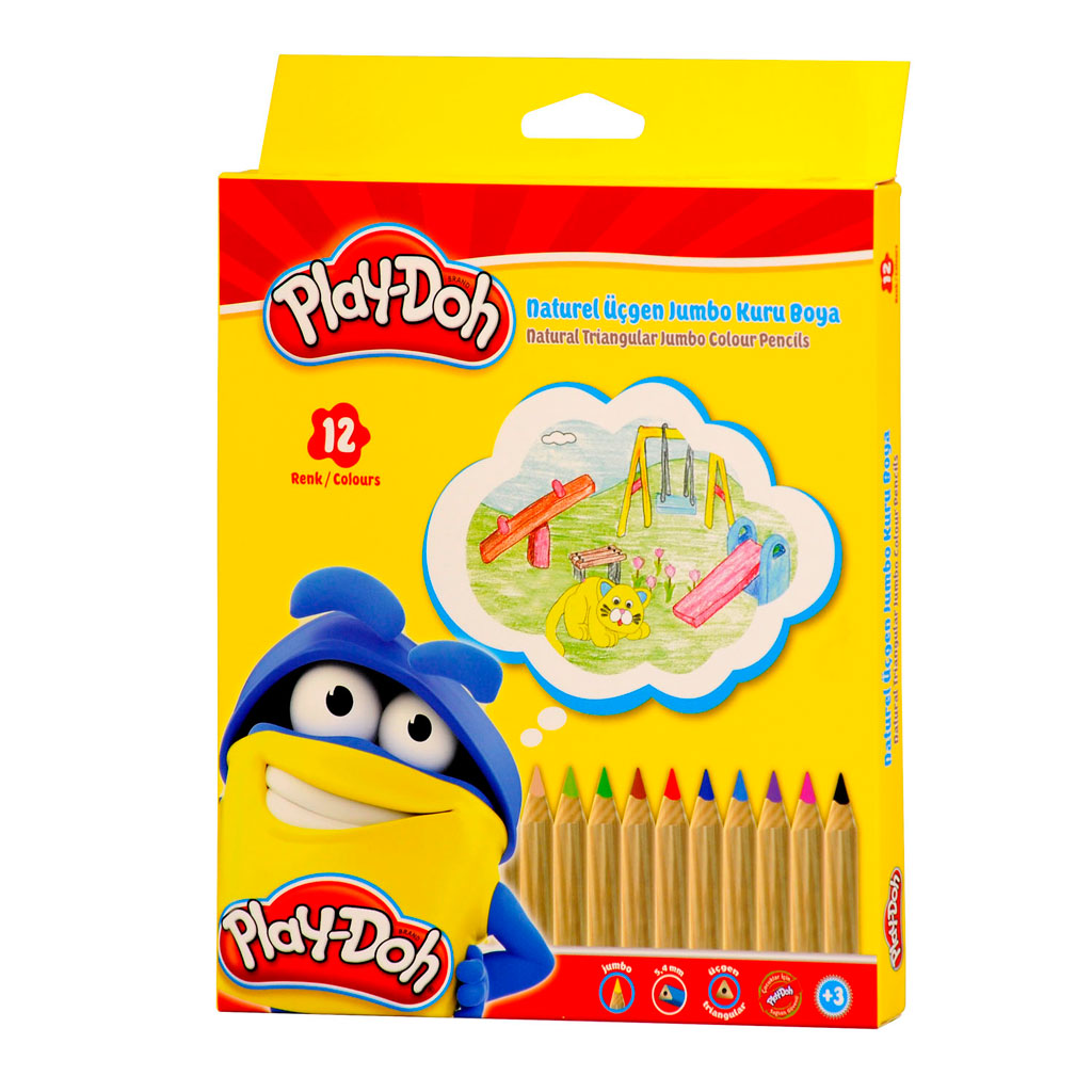 Play-Doh Kuruboya Naturel Jumbo 12 Renk