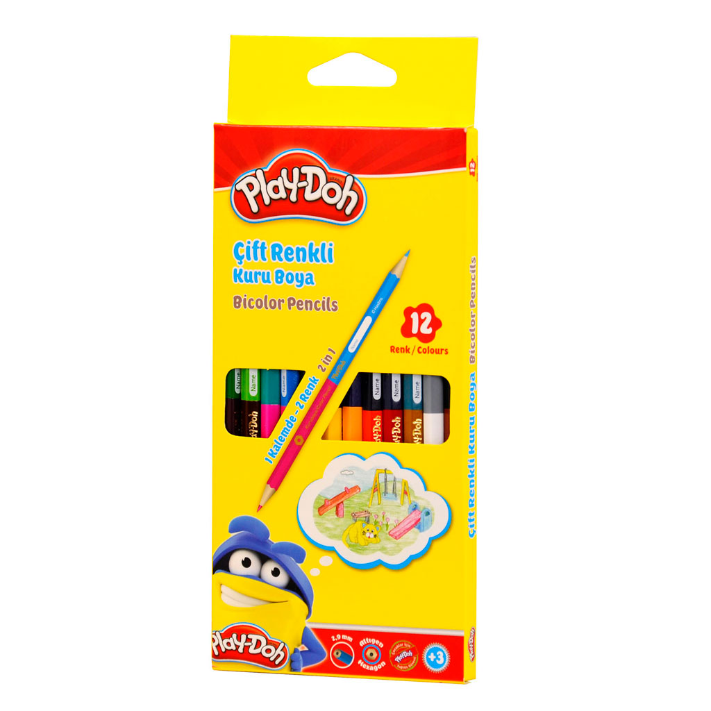 Play-Doh Bıcolor Kuruboya Kalemi 12'li 24 Renk