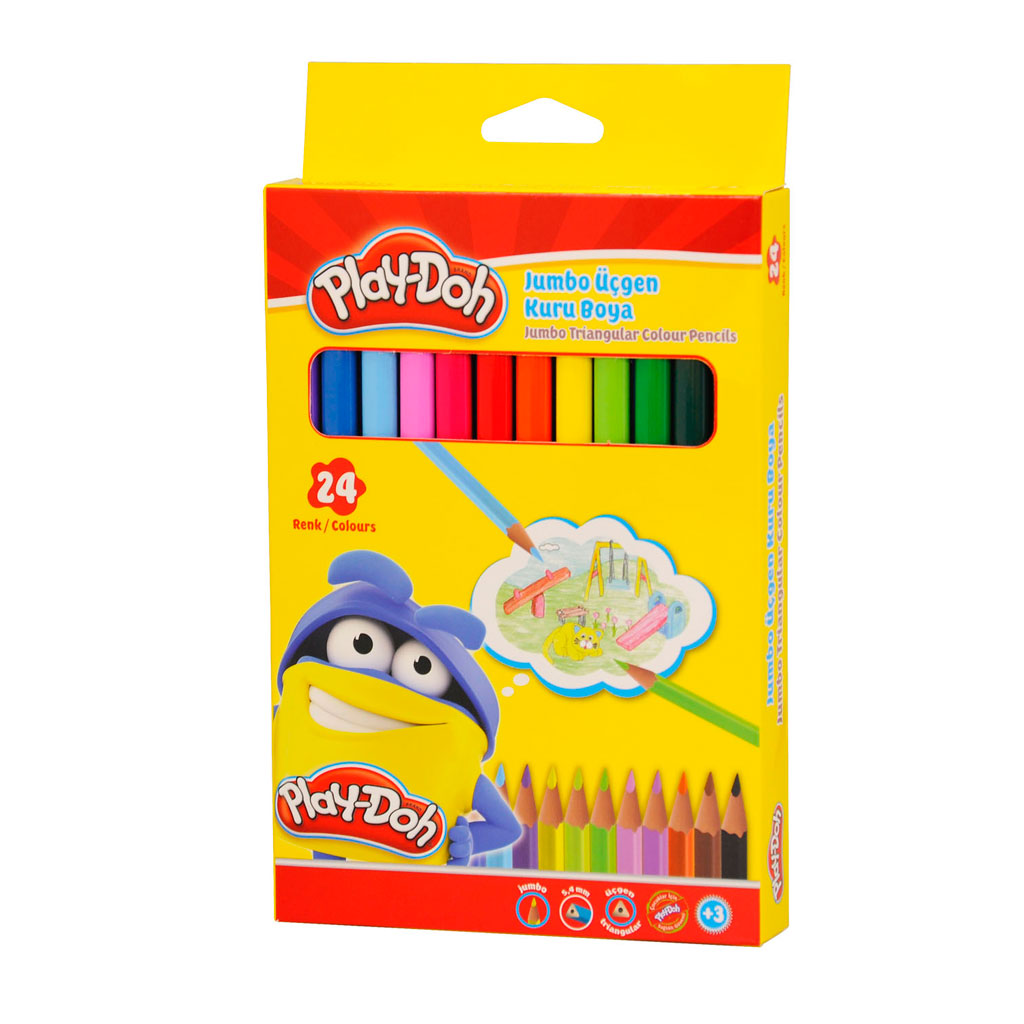Play-Doh 24 Renk Jumbo Üçgen Kuruboya